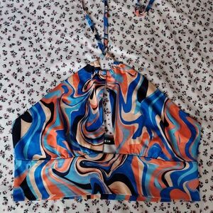 Vibrant Multicolor Halter Top